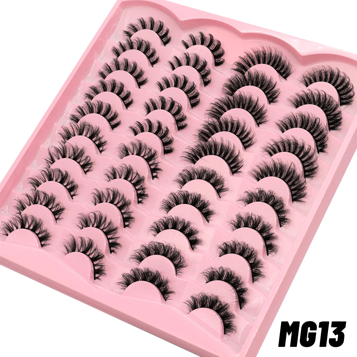 GROINNEYA 5/20 Pairs Russian Strip Lashes DD Curl False Eyelashes Natural Lashes Strips Curl Pack 4 Styles Eyelashes Extensions
