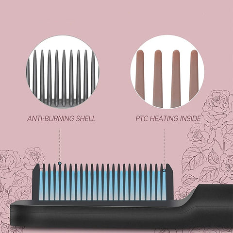 Hair Straightener Professional Ptc Quick Heated Electric Hot Comb Hair  Comb Personal Care Multifunctional Hairstyle Brush