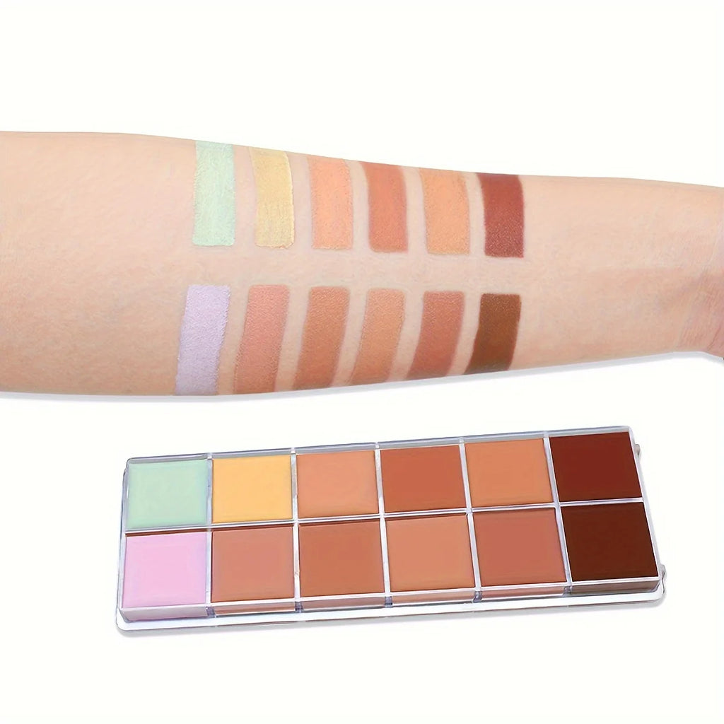 12 Color Concealer Foundation Makeup, Waterproof Skin Tone Correction Concealer, Long-term Full Coverage Makeup Facial Cosmetics