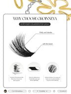 GROINNEYA DIY Eyelashes Cluster Lashes Lash Extension Natural Soft 100% Handmade Mink Lashes Reusable Makeup