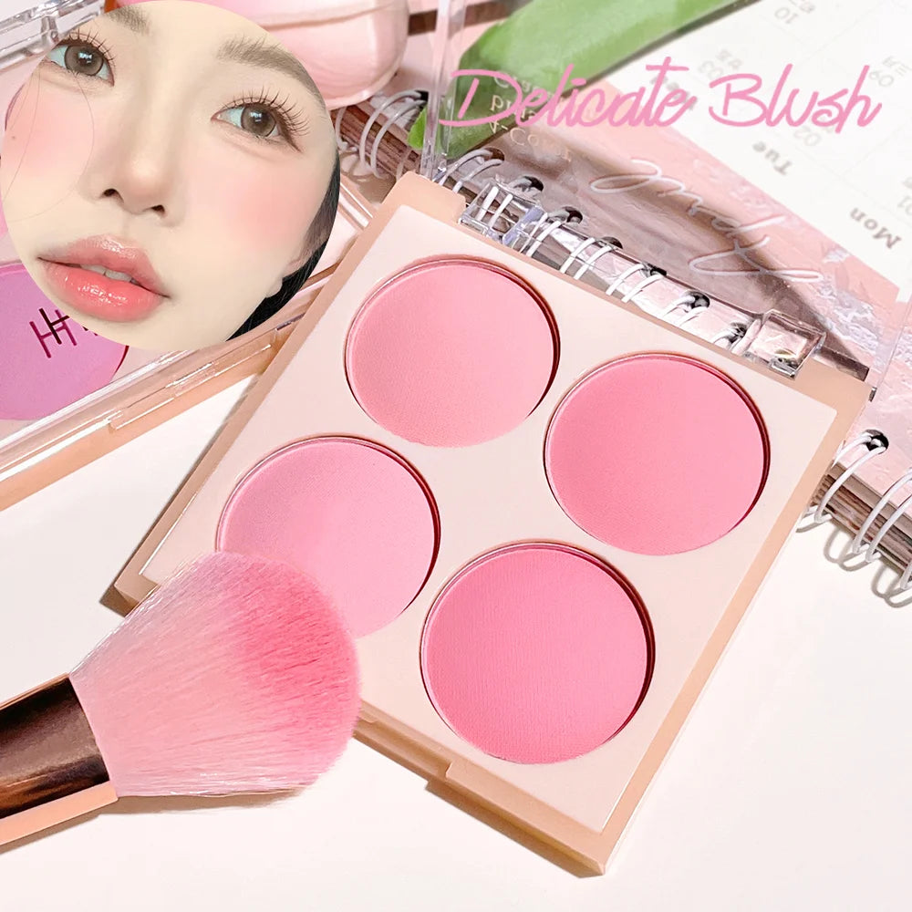 Smart 4-Color Matte Blush Palette – Natural Glow, Easy to Blend, Lightweight Cheek Color for Nude Makeup & Festival Looks