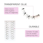 10Pairs Bottom Eyelashes Manga Lower Lashes Clear Band Wispy Small Flame Under Eye Lashes Korean Makeup Cosplay Tools