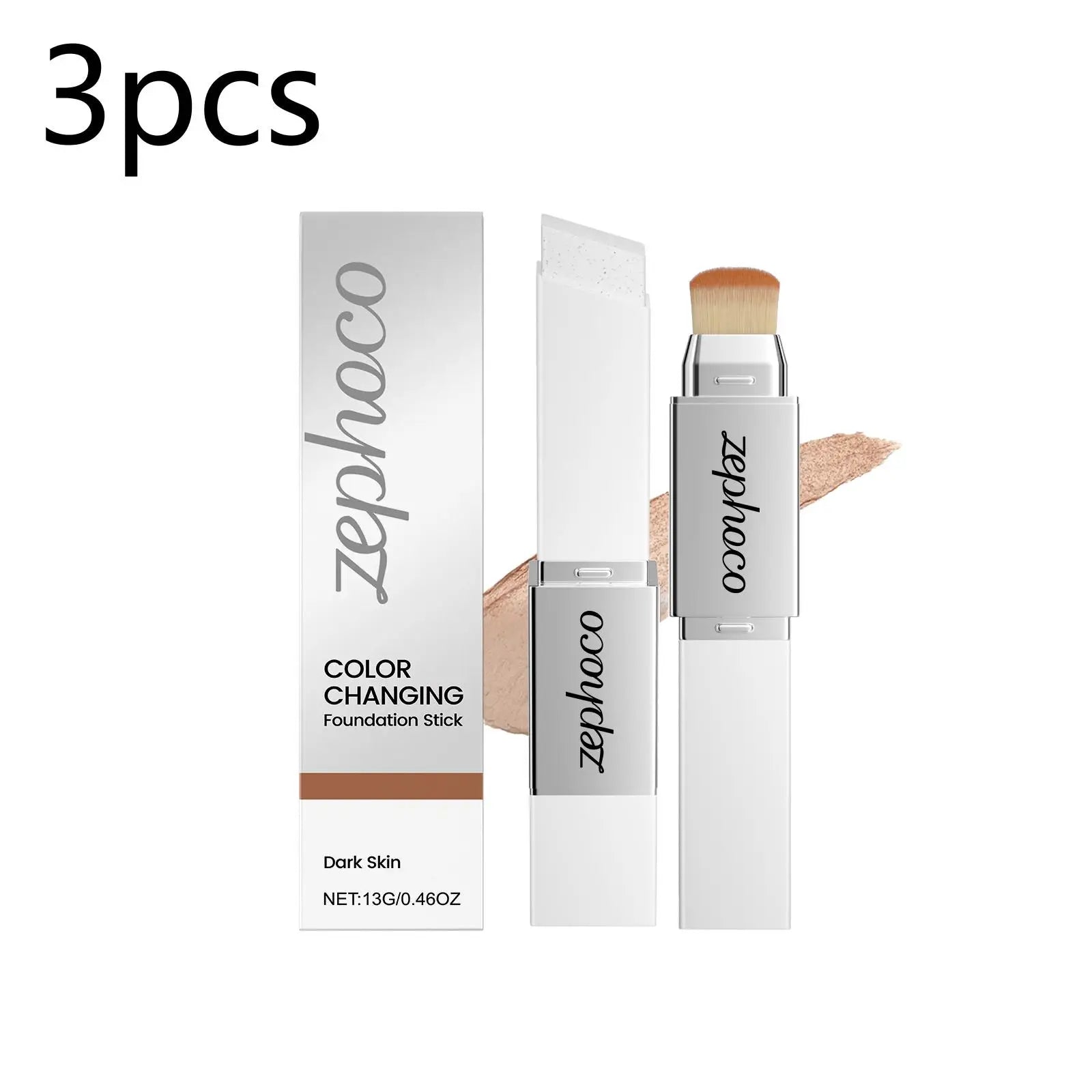 2 in 1 Color Changing Foundation Stick High Concealer Lightweight Moisturizing for All Skin Types Brightening Matte Lasting Base