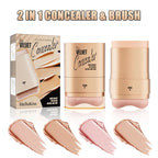 2-in-1 Concealer and Foundation Stick, Covers Dark Circles, Waterproof and Sweat-Resistant, Creates Flawless-Looking Makeup