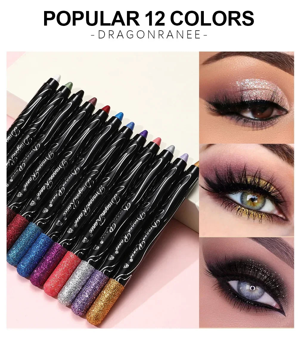 1Pc Metallic Purple Eyeshadow Pencil Glitter Silkworm Liner Pen Highlighter Long Lasting Gold Blue Cream Eye Shadow Stick Makeup