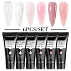Mtssii 17PCS/Set 20ml Nail Extension Gel Set Builder UV Gel for Nails With 6W UV LED Lamp Nail Extension Tools Kit For Beginner