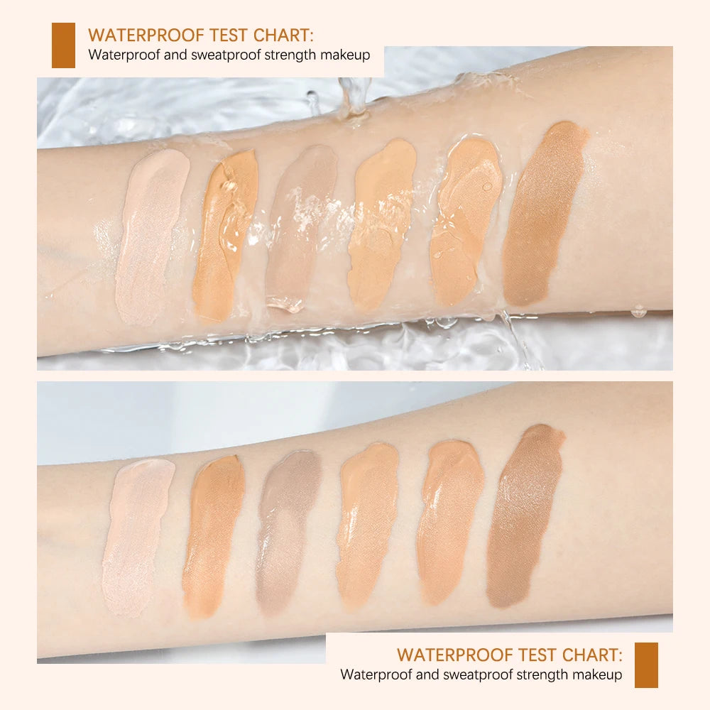 Liquid Foundation Concealer Face Naturally Matte Oil-Control Waterproof Foundation 30Ml 6 Colors Optional Cosmetic