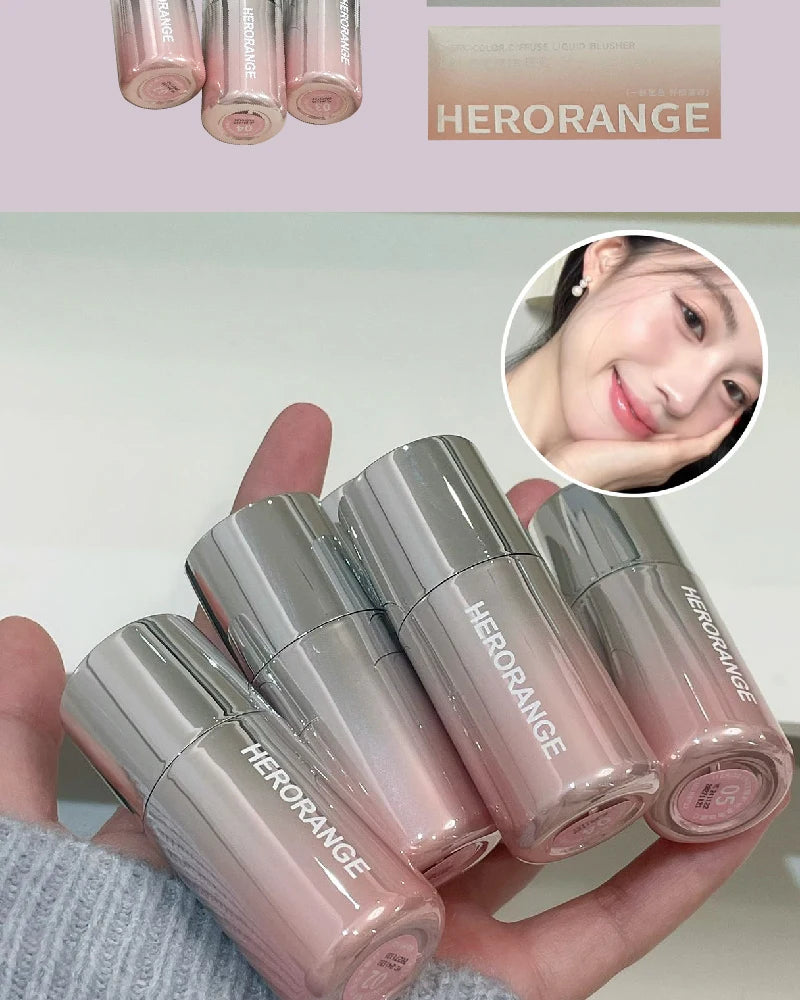 Gentle Korean Liquid Powder Blusher Faceplate Waterproof Facial Shadow Highlight Nose Lasting Brightening Rouge Student Girl