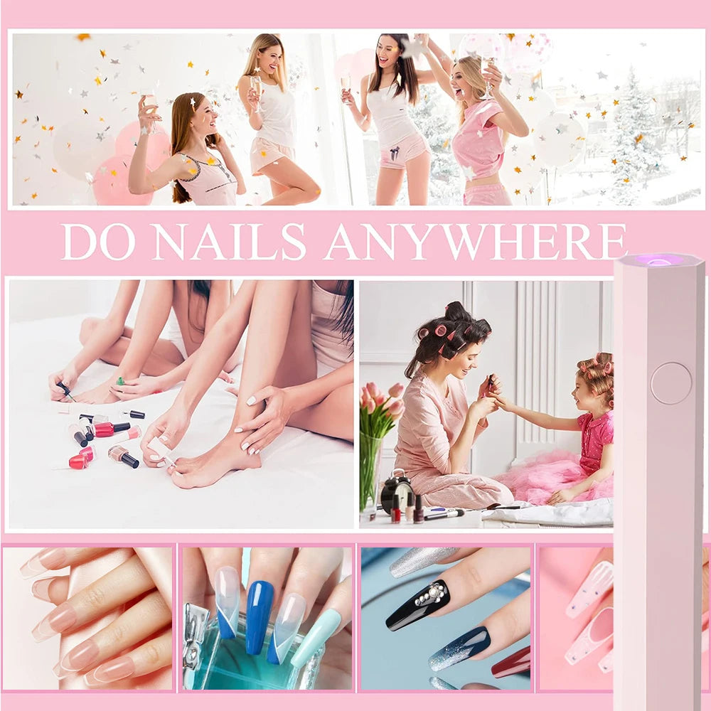 YIKOOLIN Handheld Nail Lamp UV LED Nail Light for Curing All Gel Polish USB Rechargeable Quick Dry Manicure Machine Nail Art
