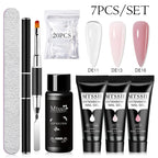 Mtssii 17PCS/Set 20ml Nail Extension Gel Set Builder UV Gel for Nails With 6W UV LED Lamp Nail Extension Tools Kit For Beginner
