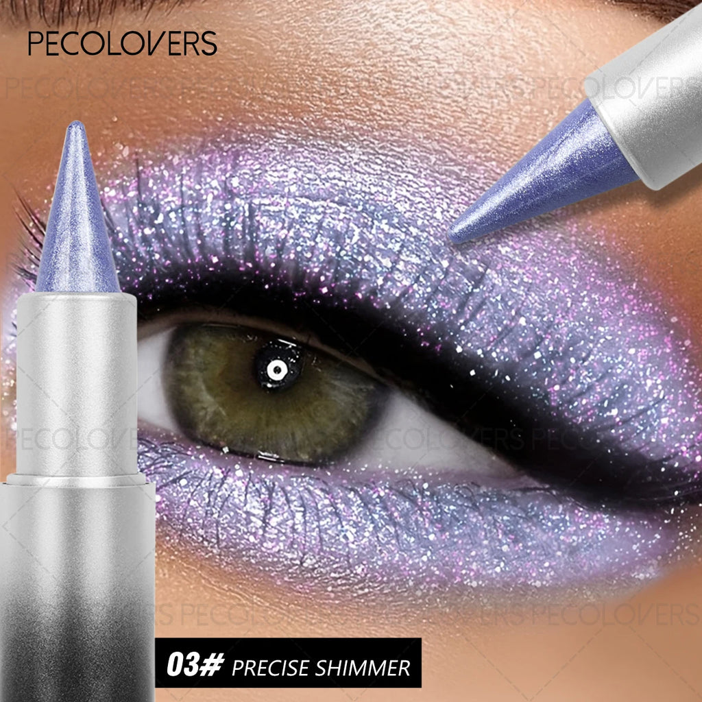 1PC Monochrome Glitter Eyeliner and Eyeshadow Pencil - Waterproof, Portable, Cutting-edge Design, Perfect Holiday Gift for Girls