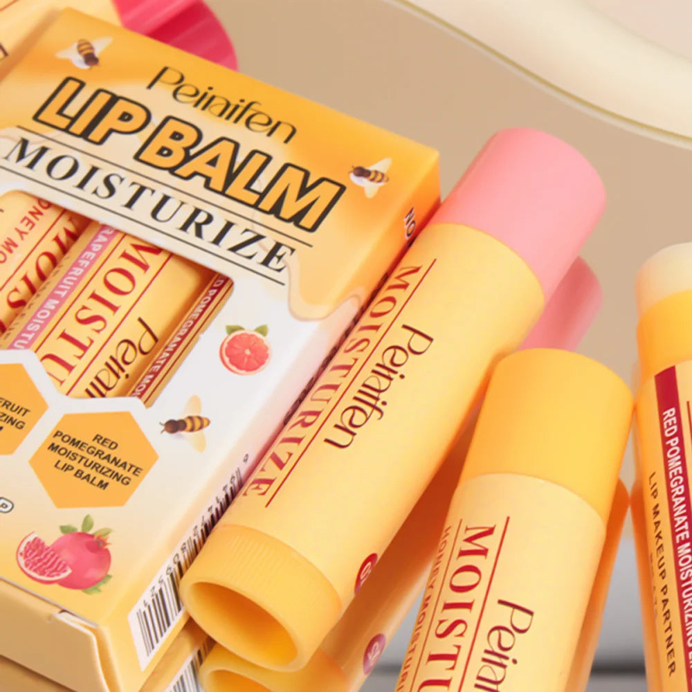 Multi Fruit Flavors Moisturizing Hydrating Base Lip Balm Set Makeup Lip Care Daily Care Balm Valentine's Day gift