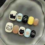 10Pcs Short Oval Shape Colorful Dopamine-inspired Small Fresh Press on Nails Detachable Nail Patches Polka Dot Fake Nails Art