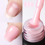 BORN PRETTY Milky Pink Rubber Base Gel Nail Polish Glitter 15ml Semi-Permanent Varnish Soak Off Self Leveling UV LED Gel