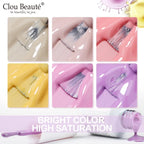 Clou Beaute 15ml Red Black White Green Neon Gel Nail Polish Base Top Coat Velvet Top 400 Colors Semi Permanent Gel Nail Varnish
