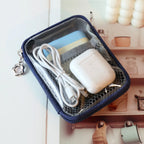 Portable Lipstick Pouch Transparent Touch-Up Cosmetic Pouch Cosmetic Organizer Travel Bluetooth Headphone Charging Cable Pouch