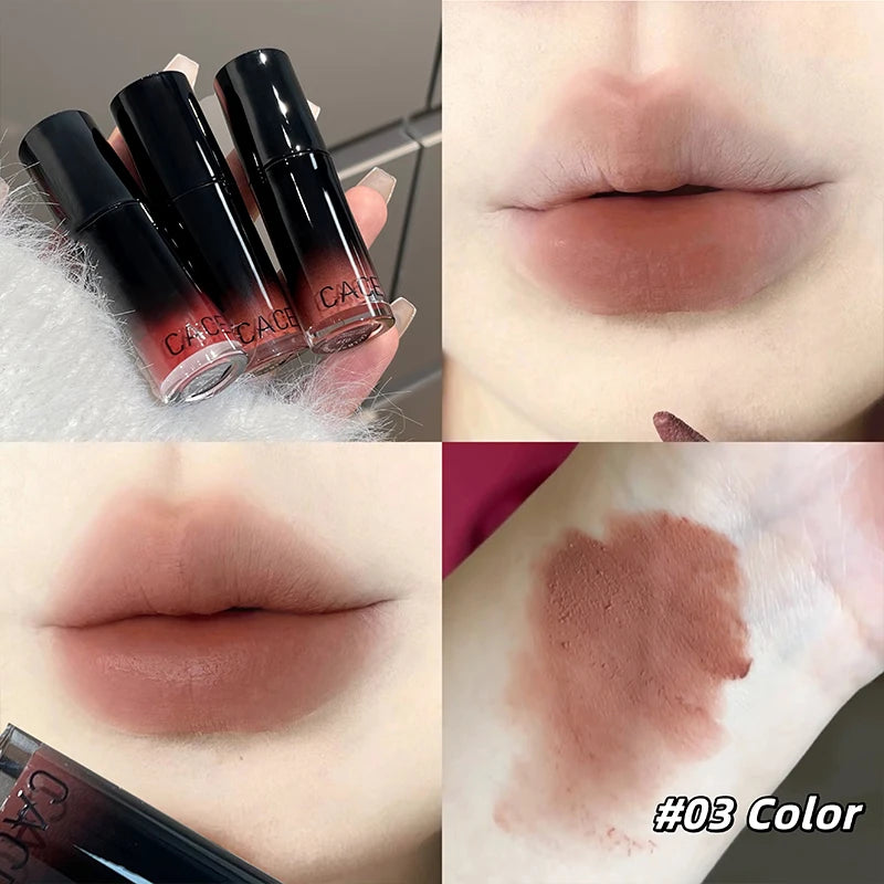 Matte Nude Velvet Liquid Lipstick Waterproof Long Lasting Lip Gloss Peach Lip Tint Mud Lip Glaze Rose Red Lip Stain For Women