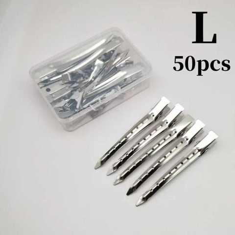 20/50pcs Salon Fixed Hair Pin Silvery Metal Styling Hair Clips No Crease Curl Duckbill Hairpins Hairdressing Tools for Women Man