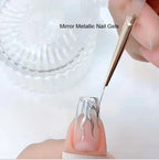 8ml Silver Mirror Metallic Nail Gels Polish UV Soak Off Paint Gel Polish Flower Drawing Gold Superbright Nails Lacquer UV Gel #*