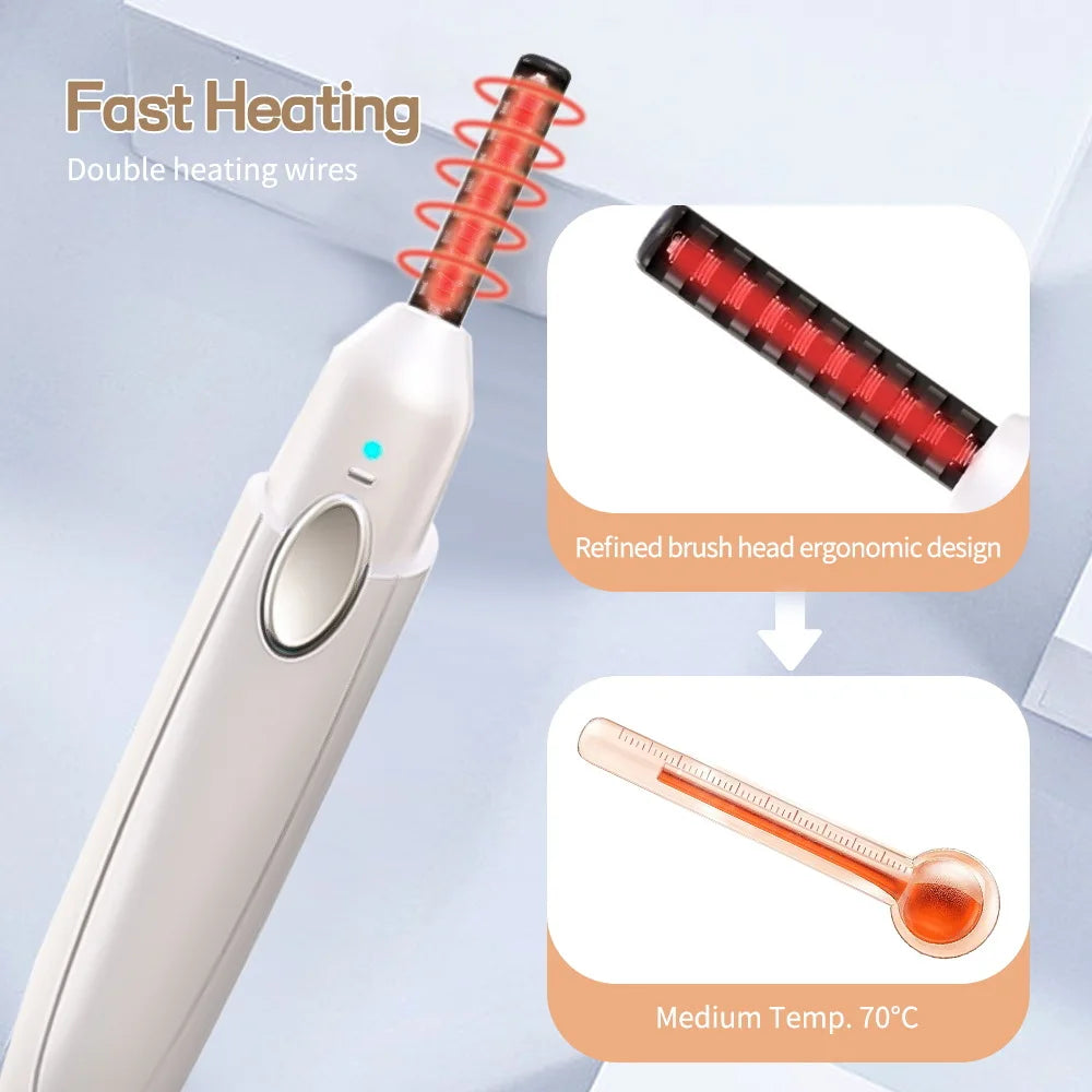 Portable Electric Heated Eyelash Curler Pen for Effortless Curls And Separation Travel & Everyday Makeup Essential