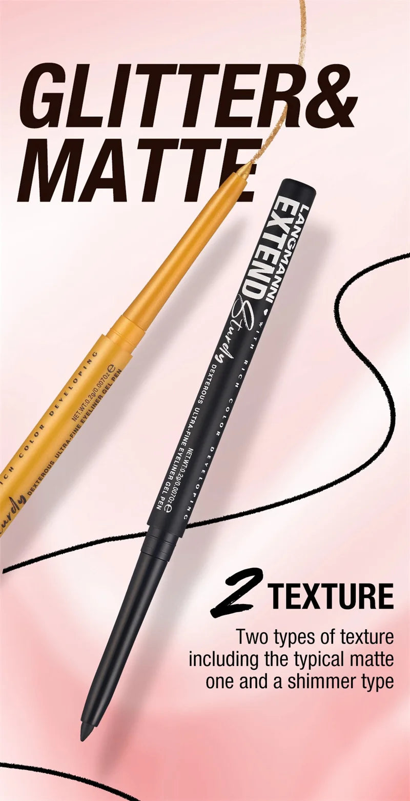 Waterproof Eyeliner Gel Pencil Gold Brown Lying Silkworm Pen Soft Easy Wear High Pigment Matte Eyeliner Lasting Shiny Eye Makeup