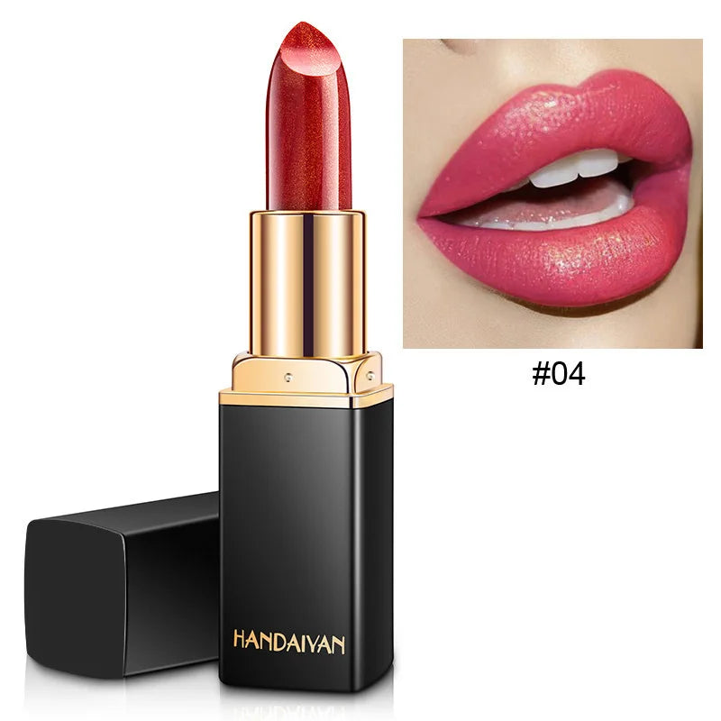 Mermaid Maggie Lipstick 9 Colors Long Lasting Shiny Metallic Lipsticks Pearls Changing Warm Gold Plated Women Lip Cosmetics