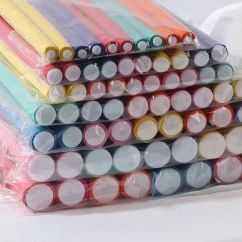 10pcs/lot Heatless Curling Rod Soft Sponge Hair Curler Roller Foam Bendy Twist Curls Tool DIY HairStyling Hairdressing Tools
