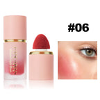 6 Colour Matte Liquid BlushEasy to apply long lasting waterproof blush sponge brush head