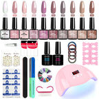 Limegirl Semi-Permanent  8ml Nail Gel Polish Kit With USB UV Lamp Soak Off Base&Top Coat Varnish Manicure Set  for Nails Salons