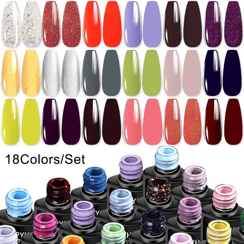 Gel Nail Polish Kit Manicure Art Decorations Set With Nail Dryer Semi Permanent Gel Varnish Set Professional Nail Art Tools Kit