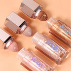 3 Colors Face Brightening Cream, Glitter Highly Saturated Liquid Highlighter, Bright Color Face Contour Makeup Highlighting