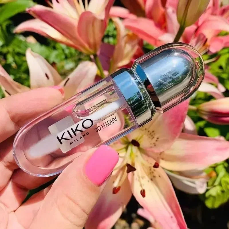 Kiko 3D Liquid Lip Glaze Transparent Lip Mirror Lipstick Nourishing Glossy Full Lips Not Fading Milk Tea Bean Paste Makeup