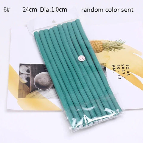 10pcs/lot Heatless Curling Rod Soft Sponge Hair Curler Roller Foam Bendy Twist Curls Tool DIY HairStyling Hairdressing Tools