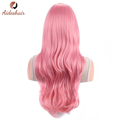Aideshair synthetic wig  Fashion Wigs 28" 70cm Long Wavy Curly Hair Heat Resistant Wig Cosplay Wig For Women With Free Wig Cap