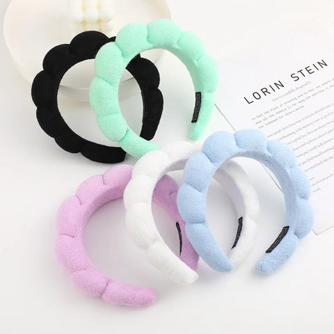 Retro Puffy Hair Band Sponge Headbands for Women Velvet Cloth Padded Girls Makeup Hairband Beauty Fashion Hairband Accessories