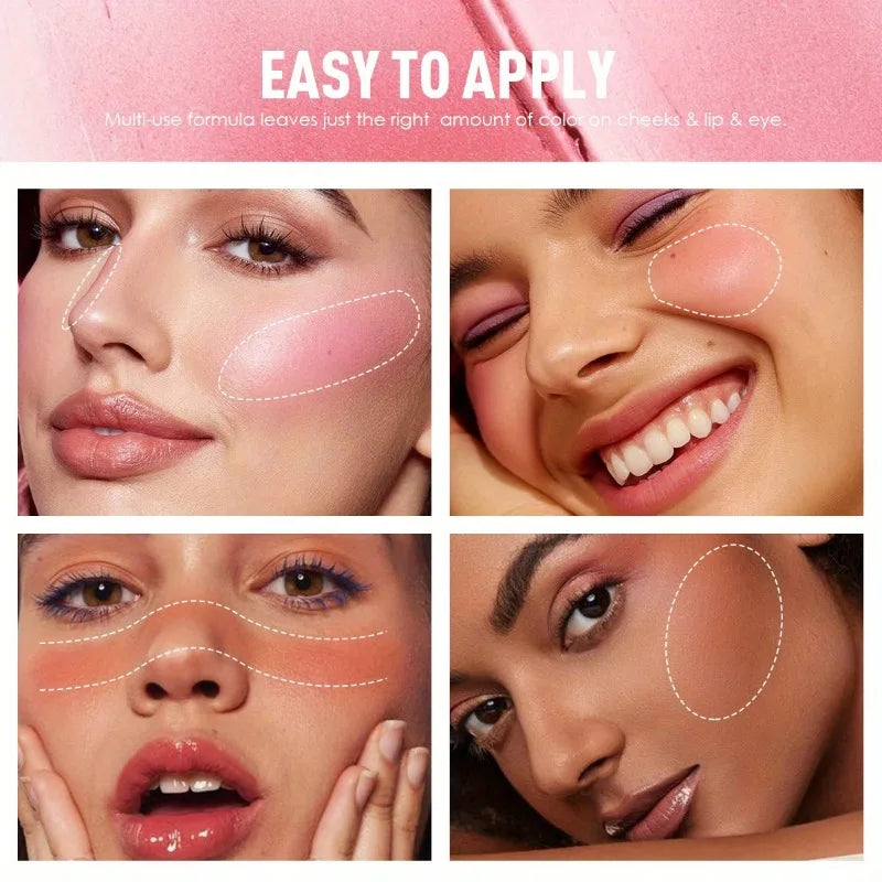 PECOLOVERS Waterproof Blush Cream - Long-Lasting, High Pigmentation for All Skin Tones, Natural Cheek & Face Rouge