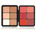 12-Color Iron Box Blusher Plate Multi-Color Cream Blush Plate Concealer Plate Contour and Highlighter Palette Makeup Blush Face