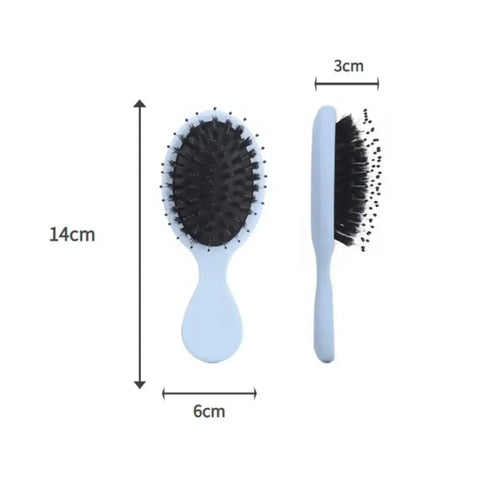 Portable Mini Paddle Brush Pig Bristle Matte Pocket Wet Brush Lightwear Frosted Hair Comb Holiday Vocation