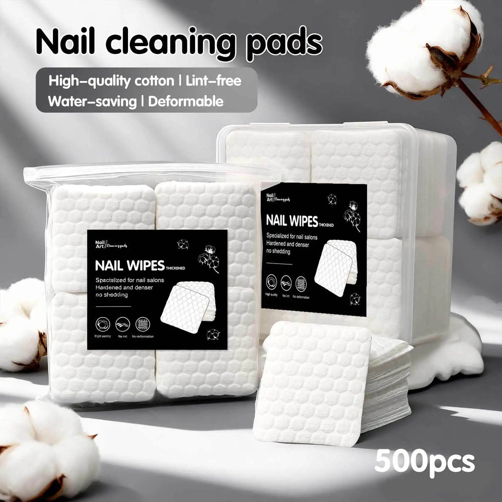200/500Pcs/pack/box Solid Durable Nail Tools Manicure Gel Nail Polish Remover Pads Lint-Free Wipes Napkins Wraps