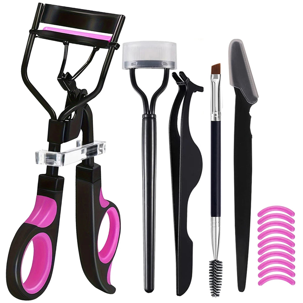 Eyelash Curler Set Lash Clip With Replacement Pads For Women Eyebrow False Eyelashes Multipurpose Face Razor Makeup Tools