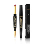 2 In 1 Matte Lipstick Pencil Double Head Lip Liner Pen Red Nude Long Lasting Waterproof Lady Charming Lip Pencil Makeup Tools