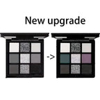 Nine-color eyeshadow palette Makeup Brush, gray-pink smoky makeup, matte pearlescent silkworm brightening makeup