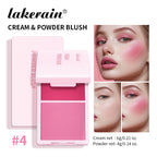 Lakerain 2in1 Cream & Powder Blush Palette Natural Long-lasting High Pigment Blush Makeup Pan Clear Vitality Girl Blush Palette