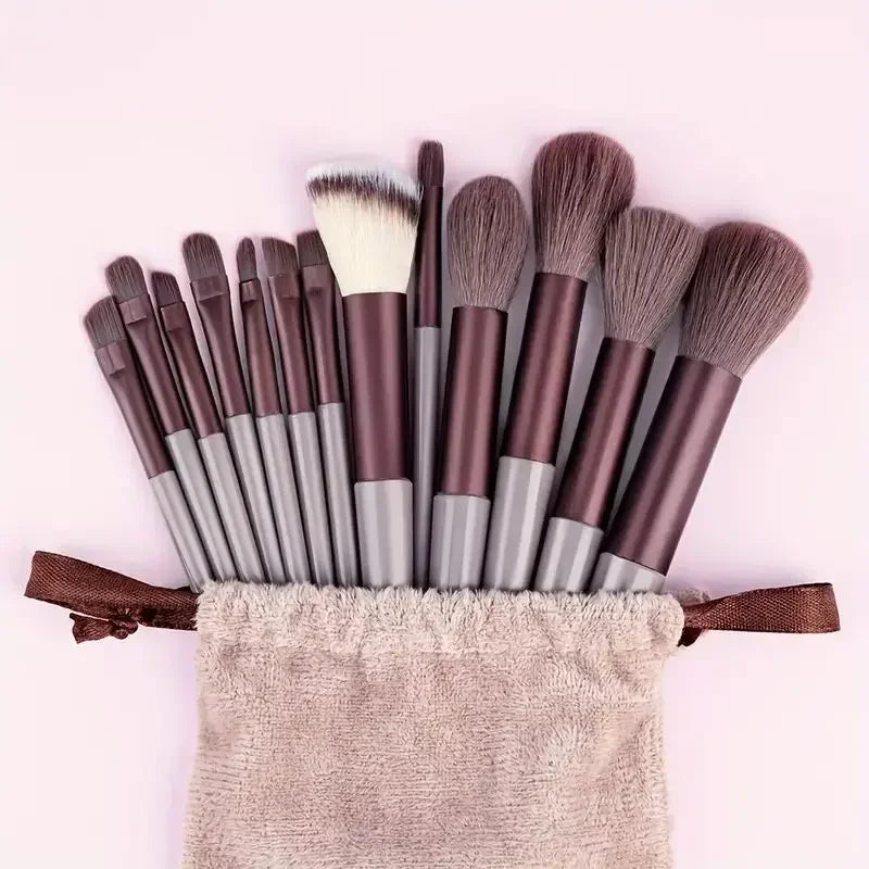 Vegan Makeup Brush Set - Soft Fluffy Kabuki & Blending Brushes for Foundation, Contour & Baking, Cruelty-Free Salon Tools
