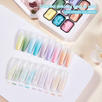 Vendeeni 9 Colors Patting Painting Gel Nail Polish Blooming Transfer Design UV LED Soak Off Gel Varnish Gradient Pat Gel Palette