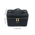 pu leather cosmetic bag with zoned storage and large capacity toiletry bag for autumn and winter new products