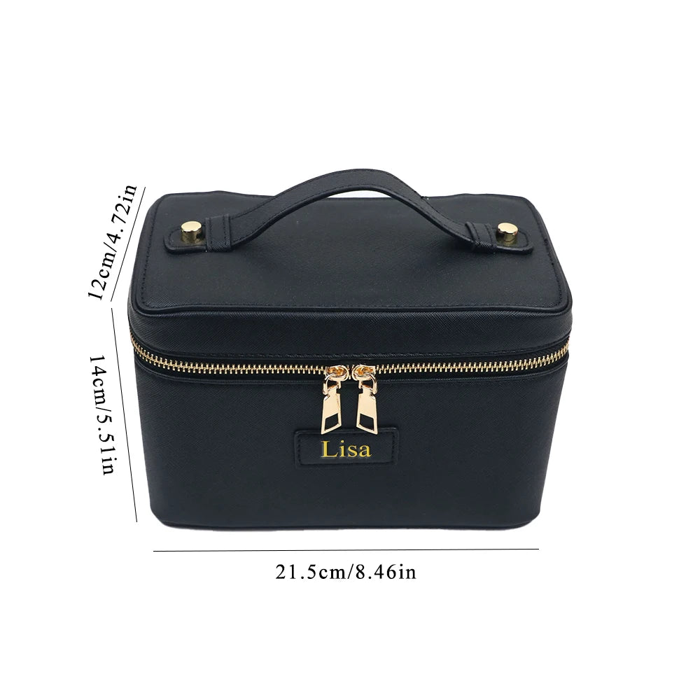 pu leather cosmetic bag with zoned storage and large capacity toiletry bag for autumn and winter new products