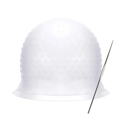 1set Silicone Highlighting Cap with Hook Needle Reusable Hair Dye Cap Set Barber Professional Hair Coloring Salon Hair Tools