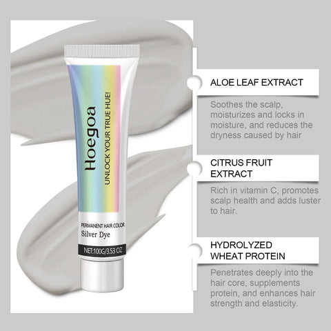 Gray Color Hair Dye Cream Smoky Gray Punk Style Light Color Silver Hair Permanent Professional Hair Colors Dye Wax For Women Men