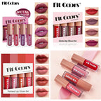 Fit Colors Velvet Lip Gloss Set — 4-Piece Non-Transfer, Diamond Finish, Long-Lasting Lip Gloss Collection